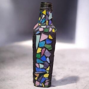 Handmade Mosaic Stained Glass Square Bottle Vase
